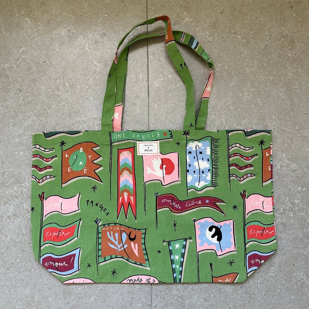 Sezane Pangea Tote Bag, Green, NWOT